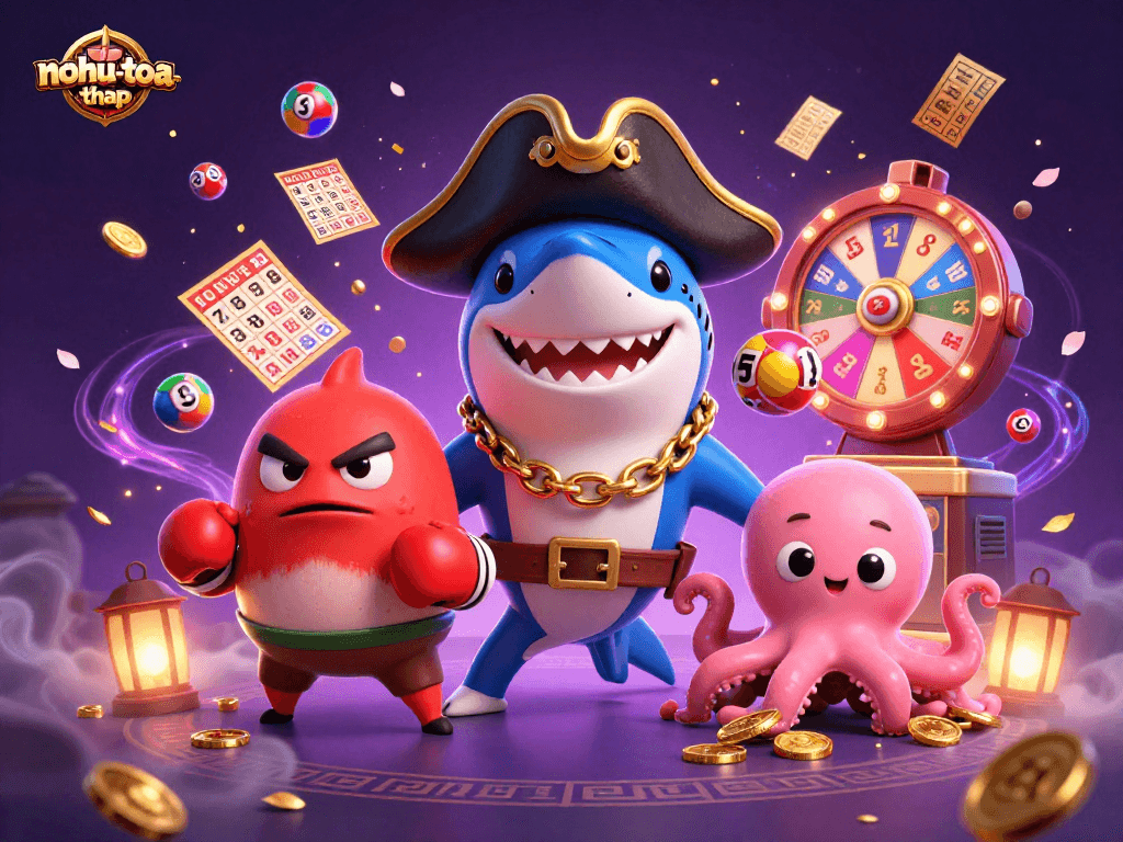 Win big with nohu-toa-thap as exciting characters enjoy colorful prizes and gambling fun.