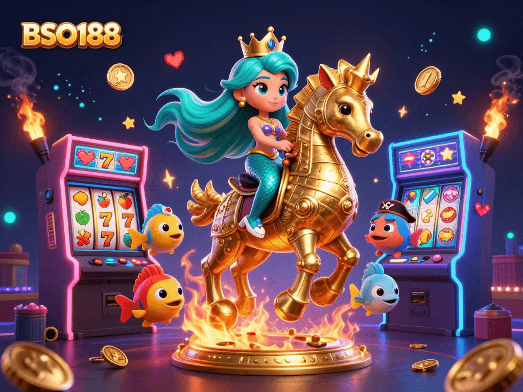 Play games and win big at BSO188 with vibrant characters and casino-themed elements!