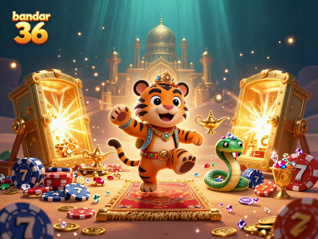 Permainan menguntungkan bandar 36 dengan sultan harimau di karpet poker yang menangkap jackpot berkilauan.