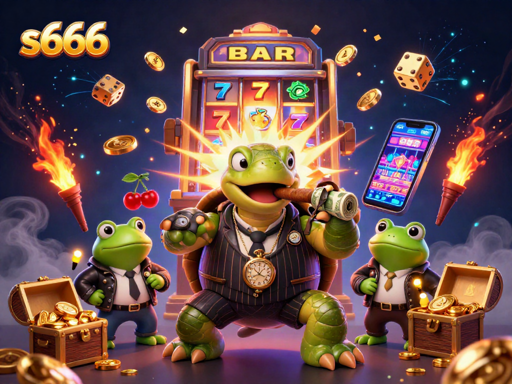 Engage with the s666 casino excitement featuring a cartoon turtle and big winnings.