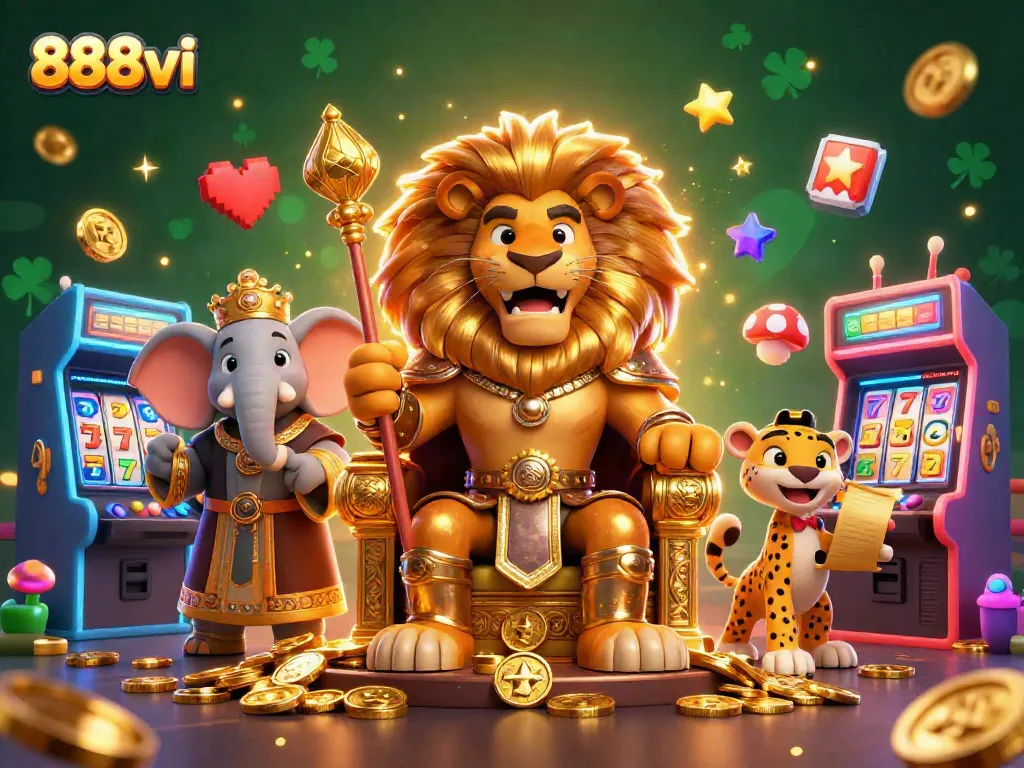 Experience thrilling gameplay at 888vi with a vibrant, dynamic casino scene showcasing adventurous characters.