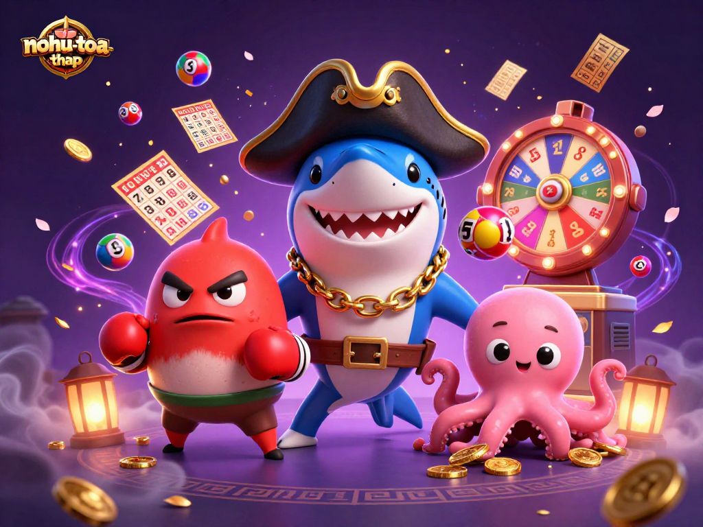 Win big with nohu-toa-thap as exciting characters enjoy colorful prizes and gambling fun.