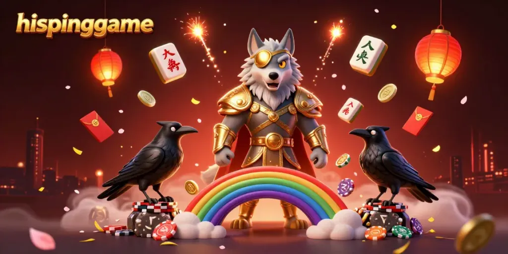 Experience the excitement of hispingame with a vibrant, Norse mythology-themed casino illustration showcasing action-packed gaming elements.
