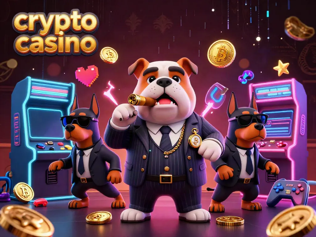 Experience the thrilling action of a crypto casino with vibrant characters and engaging game elements.
