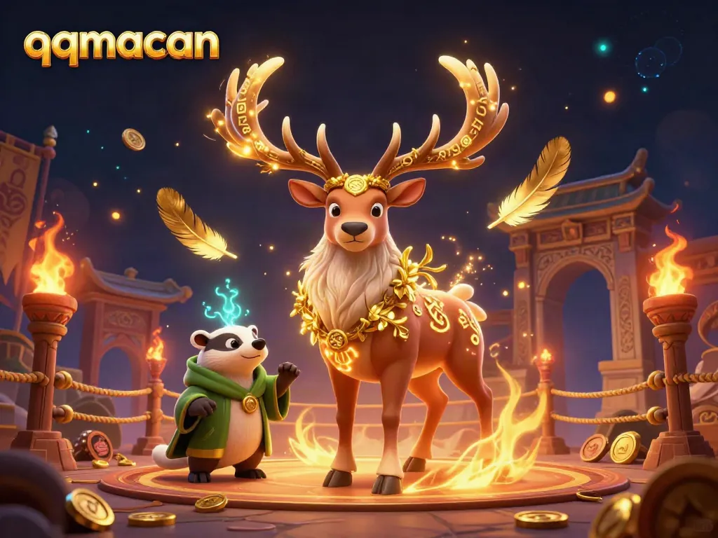 Experience thrilling gameplay with qqmacan showcasing vibrant characters and dynamic casino elements.