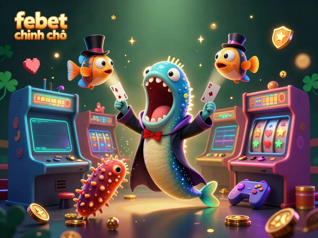 Experience the thrill of febet chính chủ with engaging casino games in a vibrant underwater scene.