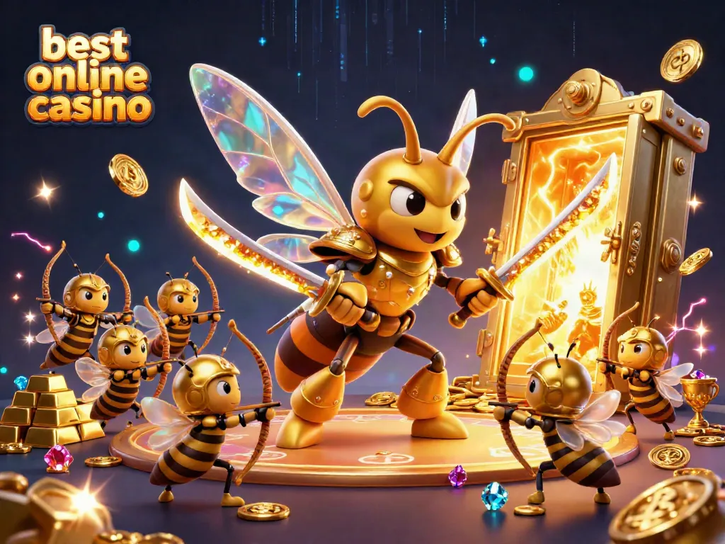 Experience the thrill of the best online casino with a vibrant 3D illustration showcasing dynamic gaming elements.
