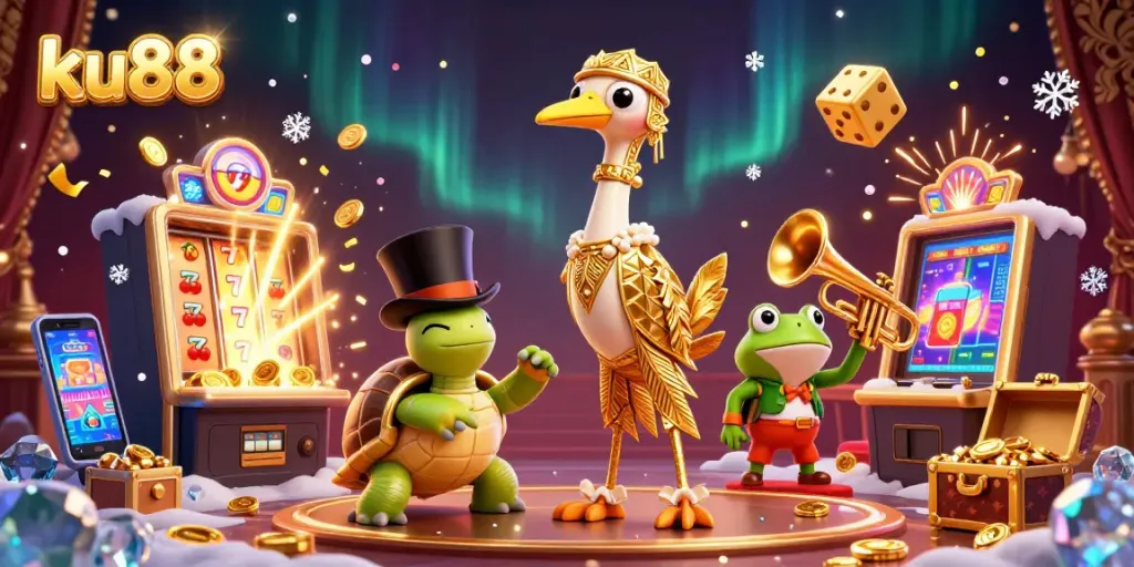Experience thrilling gameplay at ku88 with a vibrant 3D casino scene featuring jackpot excitement.