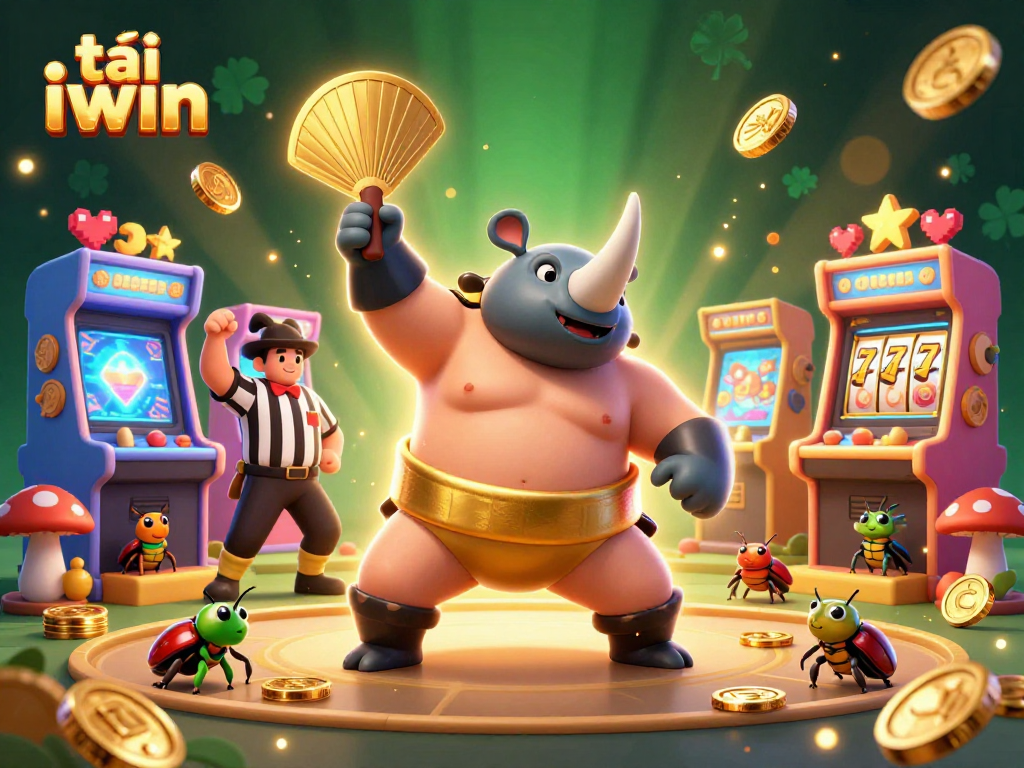 Experience the excitement of tải iwin as the rhinoceros beetle champion stomps, sending coins flying!