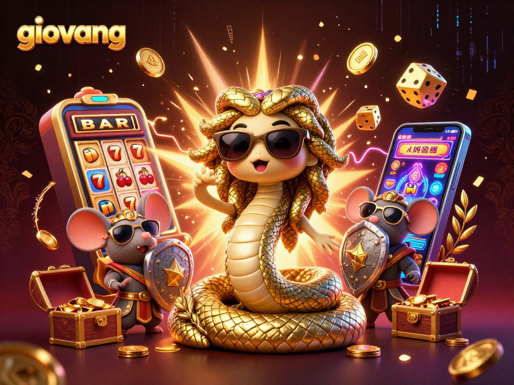 Experience thrilling wins on giovang's vibrant 3D casino scene filled with playful characters and dynamic game elements.