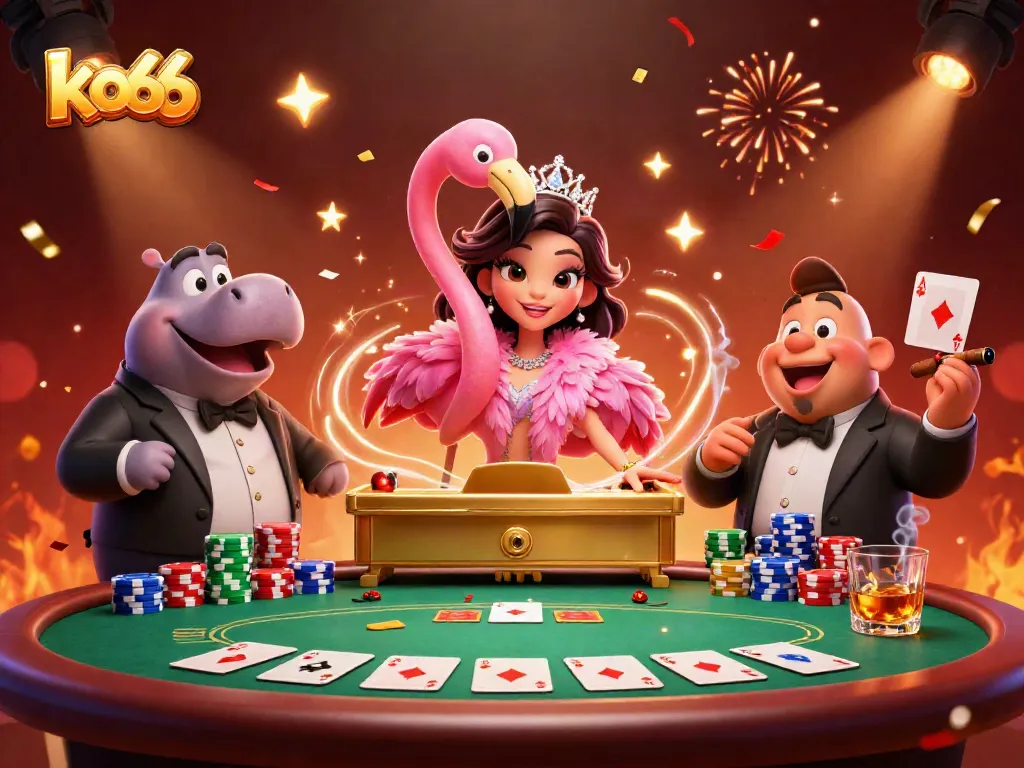 Engage in thrilling games at ko66, featuring vibrant characters and festive atmosphere.