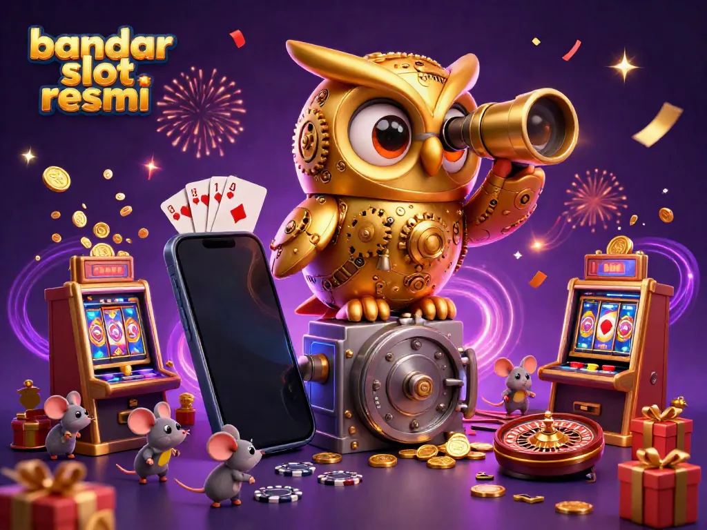 Gambaran bandar slot resmi yang menampilkan karakter unik dalam suasana kasino.