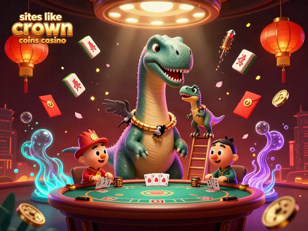 Experience the fun at sites like crown coins casino with this vibrant 3D casino scene!