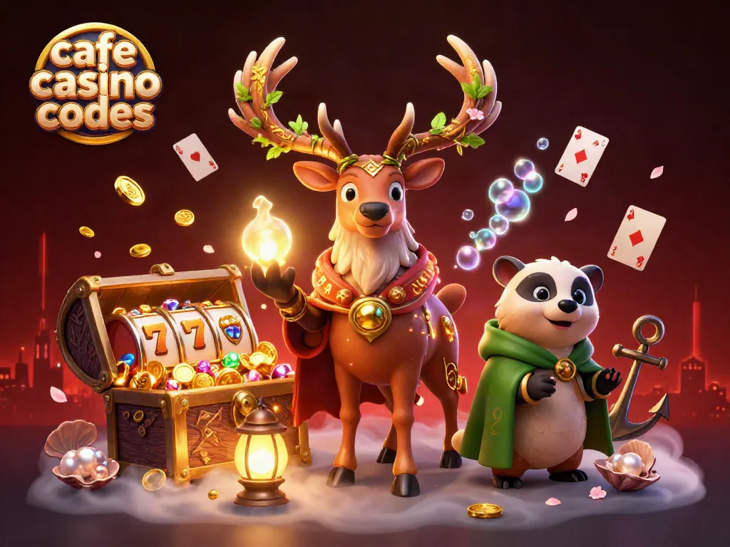 Engage with cafe casino bonus codes in a vibrant, rich 3D casino scene full of dynamic gaming elements.