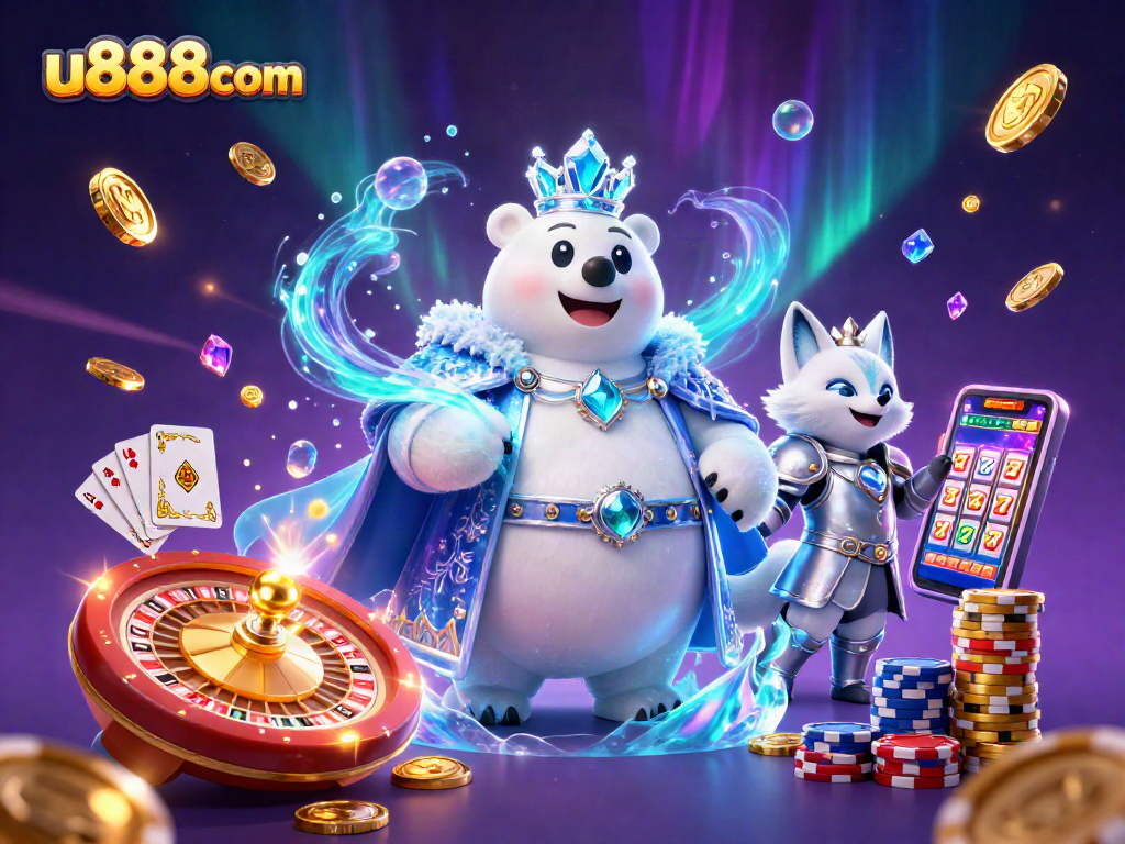 Experience exciting gameplay at u888com with dazzling casino adventures featuring a playful polar bear and vibrant games.