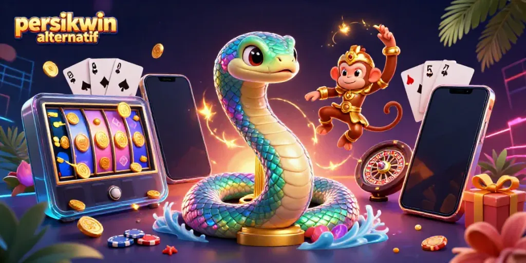 Menangkan permainan slot dengan persikwin alternatif yang menarik, ditampilkan oleh karakter berwarna cerah.