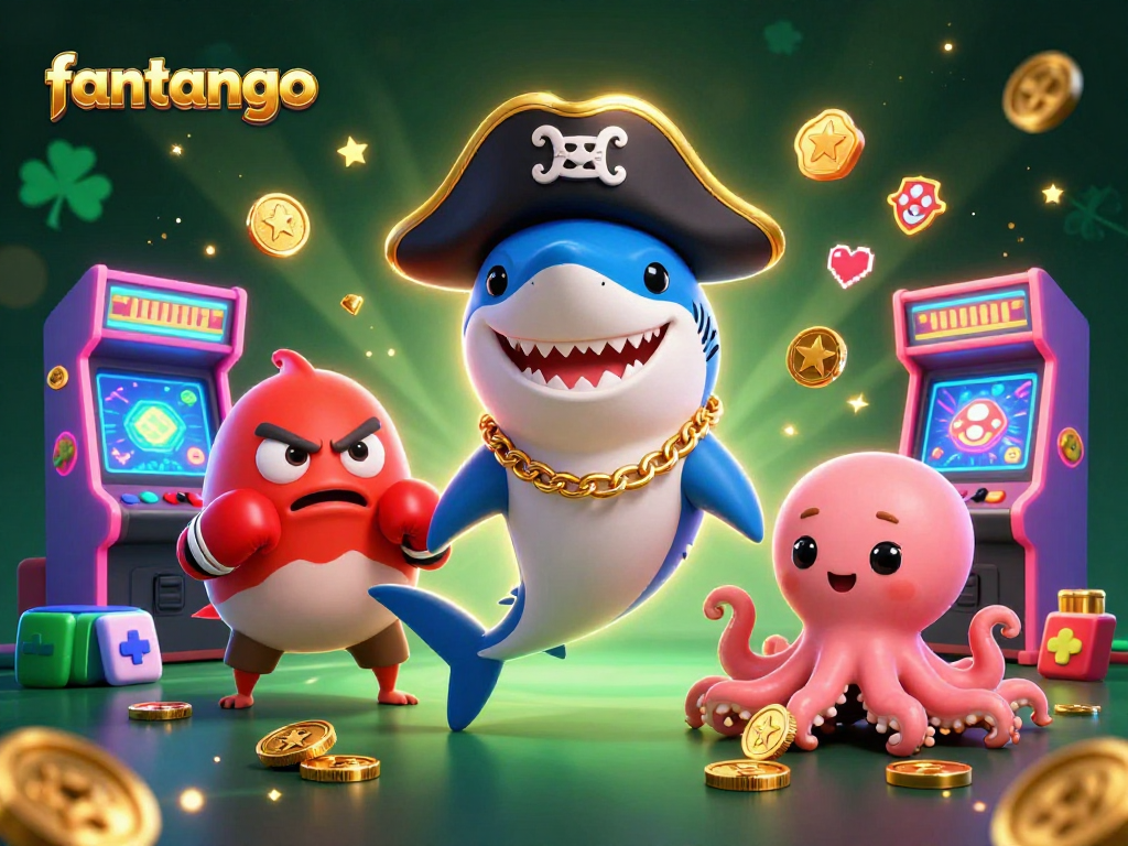Engage in thrilling gameplay with fantango as the pirate shark leads the adventure among casino riches.