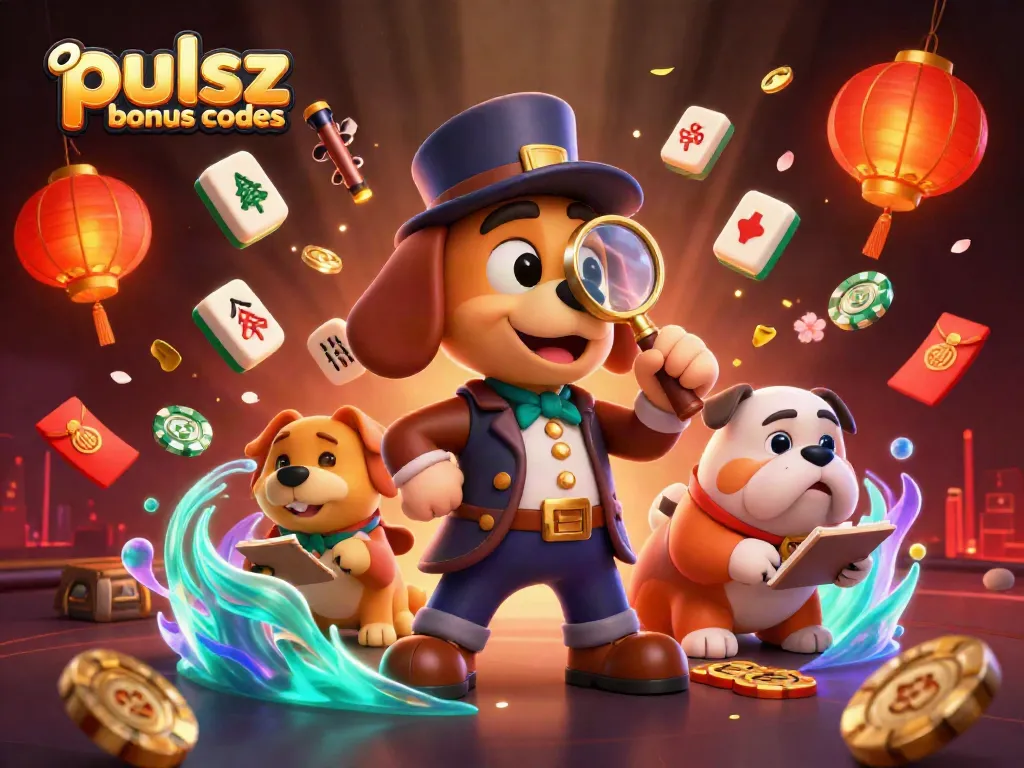 Engage with Pulsz bonus codes as a detective finds clues in an enchanting casino scene.