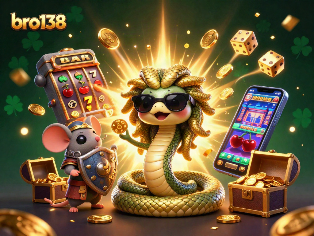 Spin the jackpot with bro138 while enjoying the vibrant 3D casino scene.