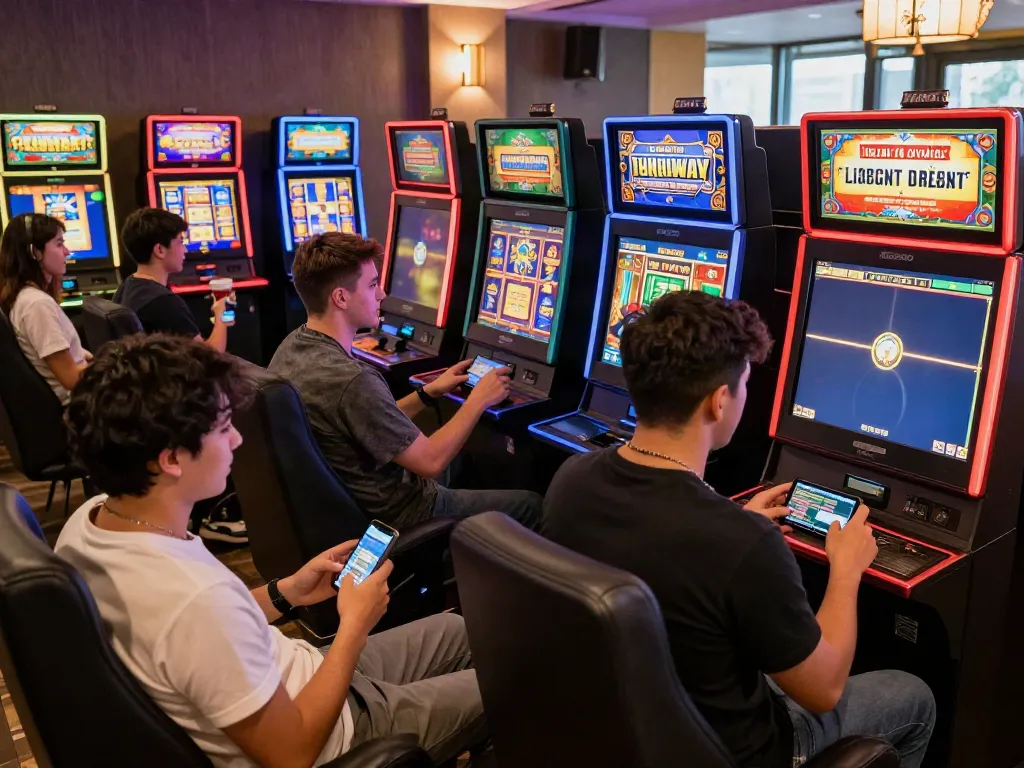 Engaged players in a vibrant gaming lounge enjoying luxury12 link slot games with instant withdrawal features.