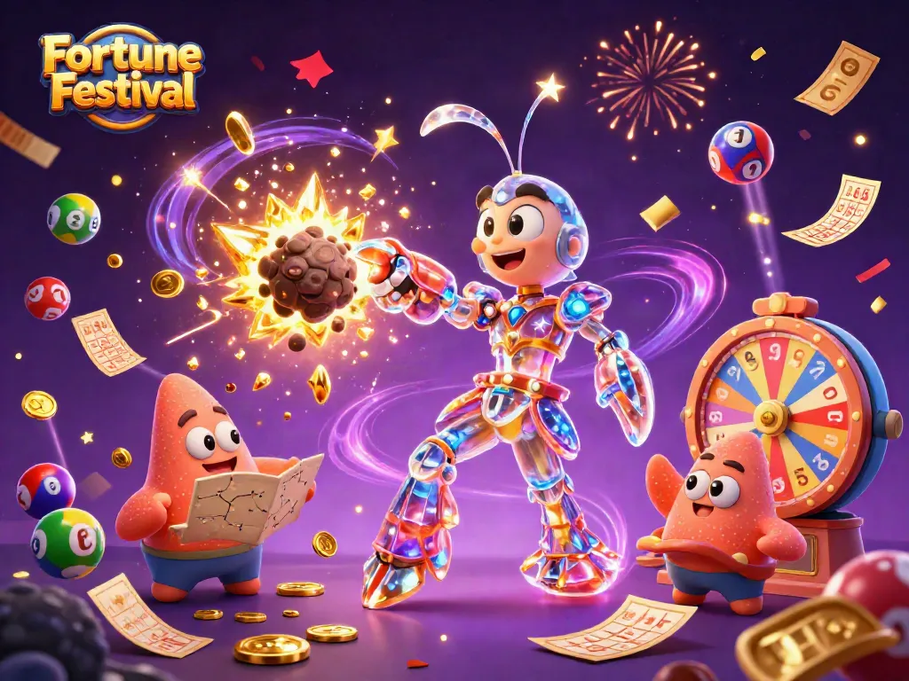 เกม Fortune Festival ที่มีมั่นติสชริมพ์ต่อสู้ข้ามอุกกาบาตส่งผลรางวัลทองคำ